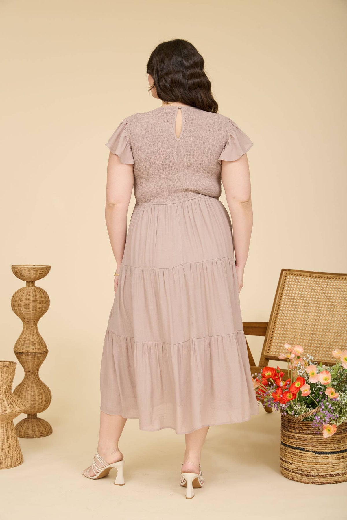 Curvy Tiered Midi Dress