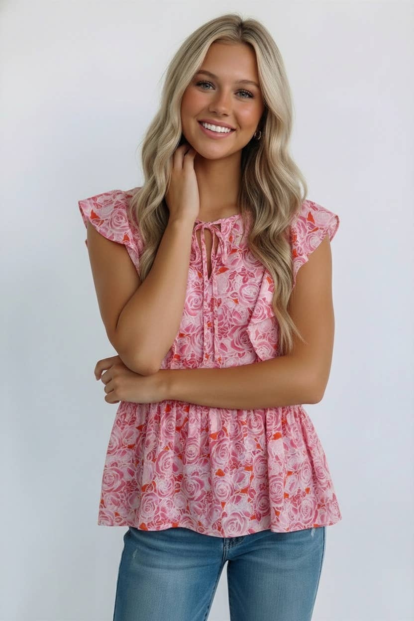 Babydoll Floral Blouse-TPT