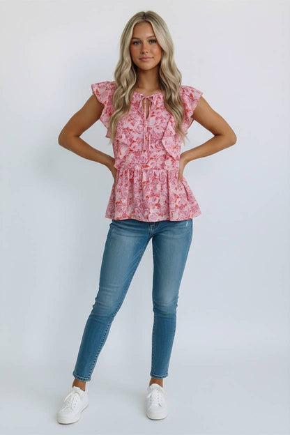 Babydoll Floral Blouse-TPT