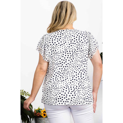 Plus Polka Dot Blouse-TPT