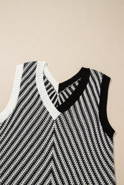 2 Tone Knit VNeck-TPT