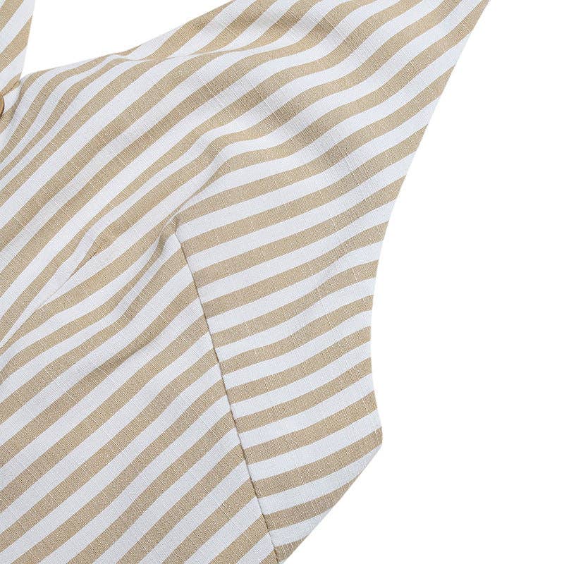 Striped Halter Romper-TPT