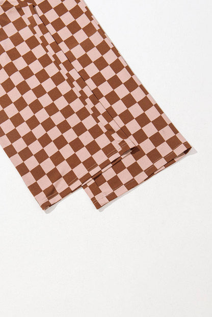 PRETTY BASH - Checker Elastic High Waist Summer Pants